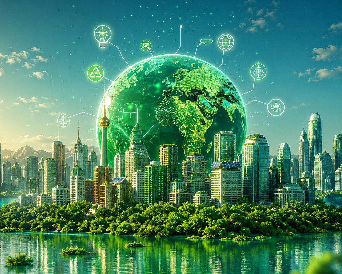 Sustainability research materials representing a globally networked climate and sustainability platform