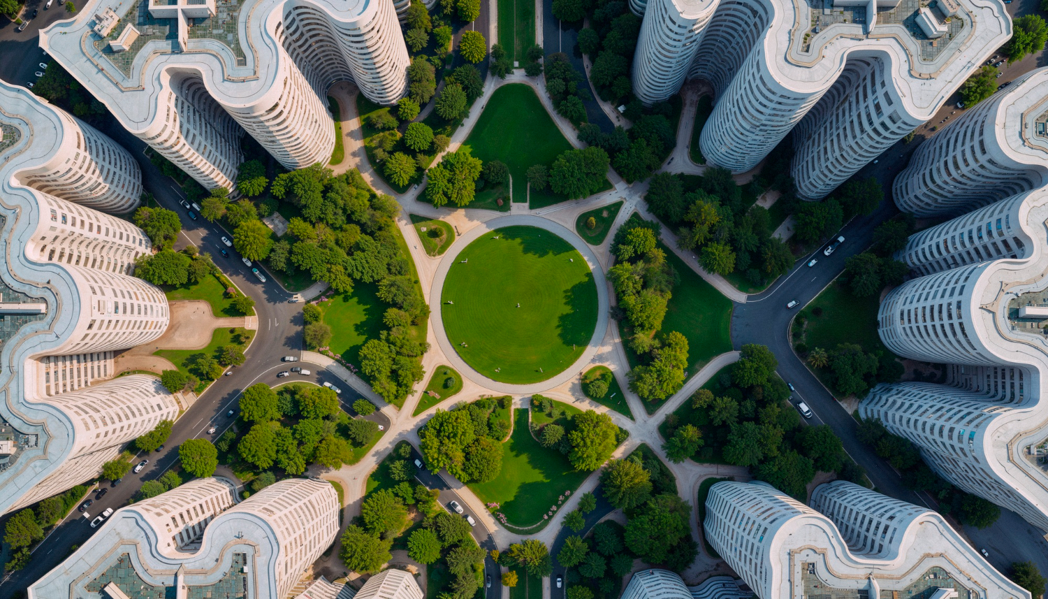 Urban green infrastructure and resilient city systems viewed from above