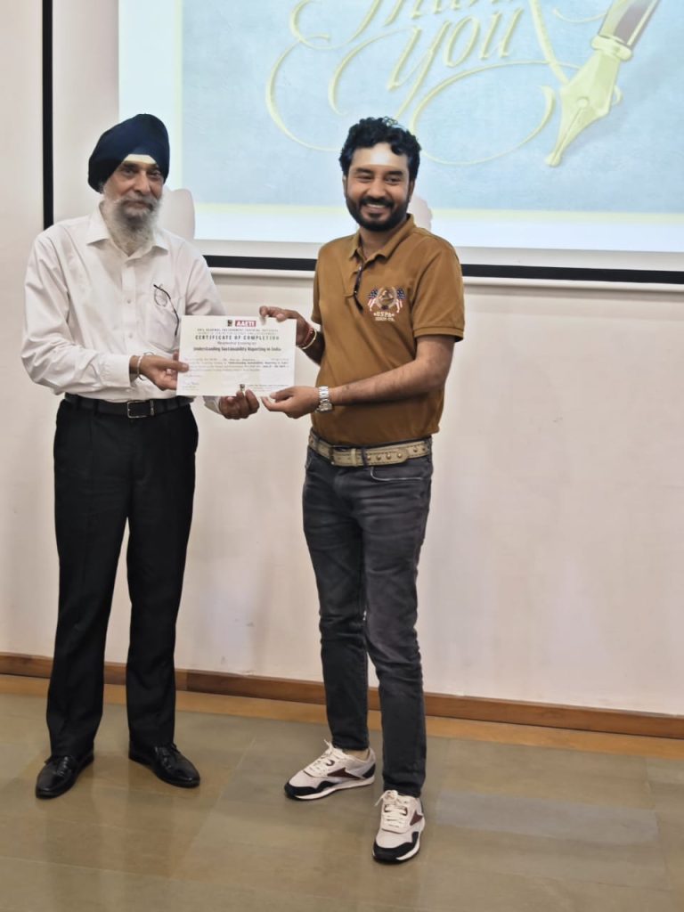 Professional recognition during a technical session.